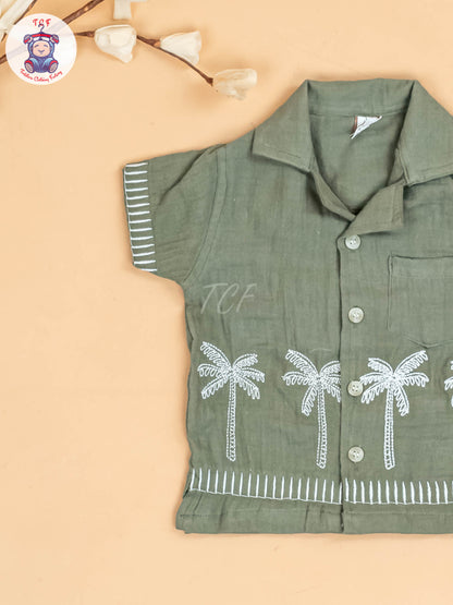 Brown -  Boys Readymade Cotton Shirts & Shorts