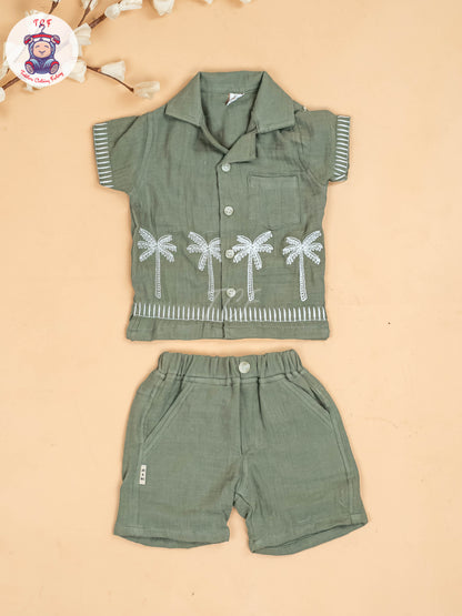 Brown -  Boys Readymade Cotton Shirts & Shorts