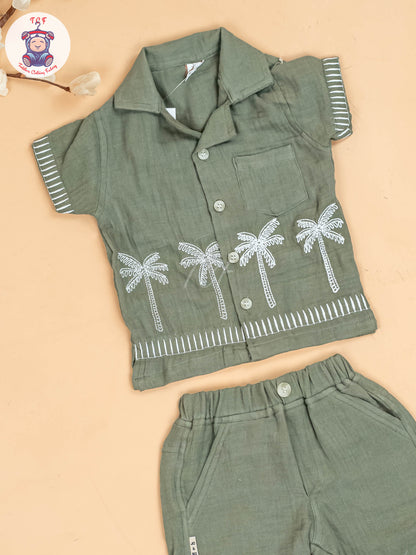 Brown -  Boys Readymade Cotton Shirts & Shorts