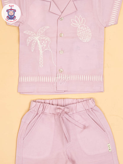 Onion Pink -  Boys Readymade Cotton Shirts & Shorts