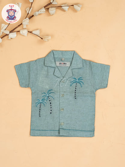 Blue -  Boys Readymade Cotton Shirts & Shorts