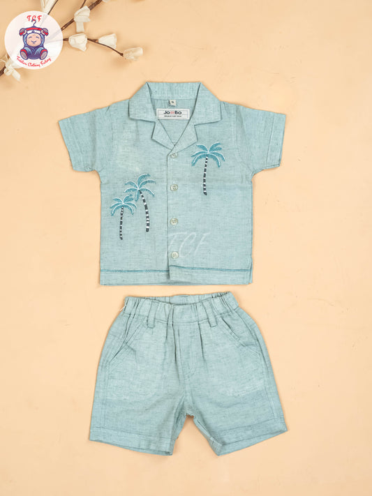 Blue -  Boys Readymade Cotton Shirts & Shorts