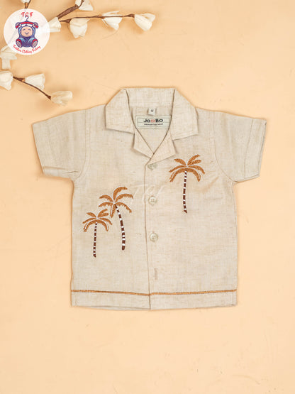 Chocolate Brown -  Boys Readymade Cotton Shirts & Shorts