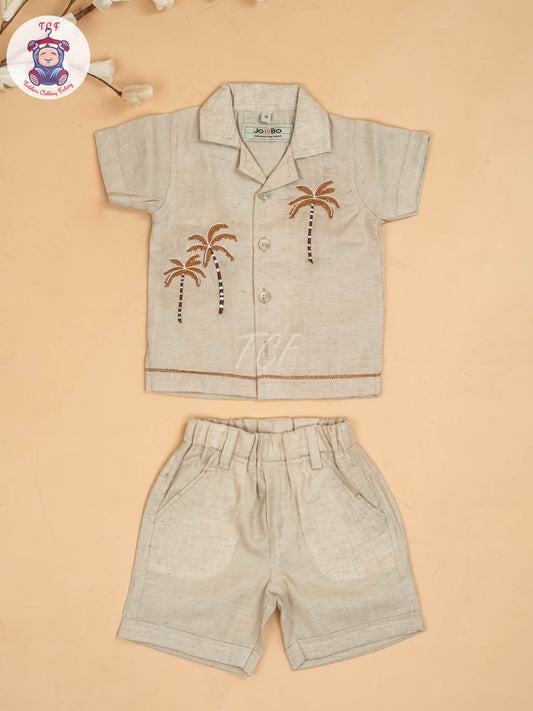 Chocolate Brown -  Boys Readymade Cotton Shirts & Shorts