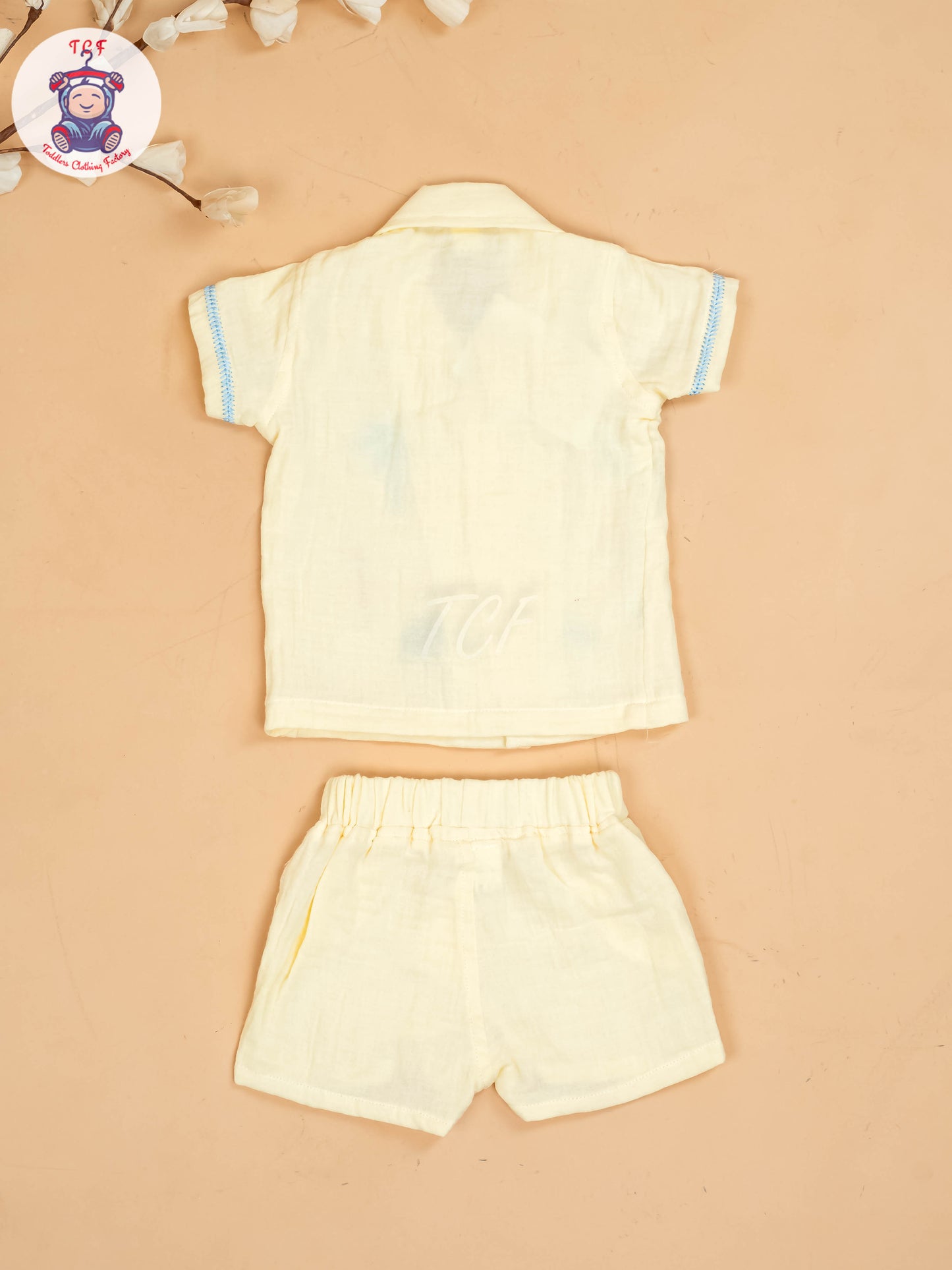 Yellow -  Boys Muslin Readymade Cotton Shirts & Shorts