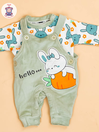 Green - Carrot & Rabbit Jumpsuits