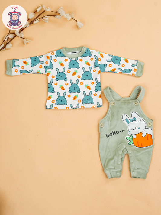 Green - Carrot & Rabbit Jumpsuits