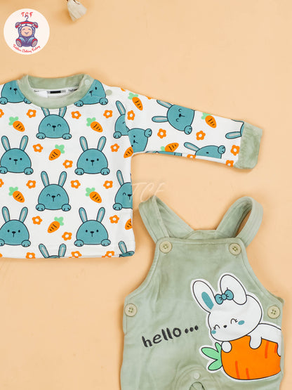Green - Carrot & Rabbit Jumpsuits
