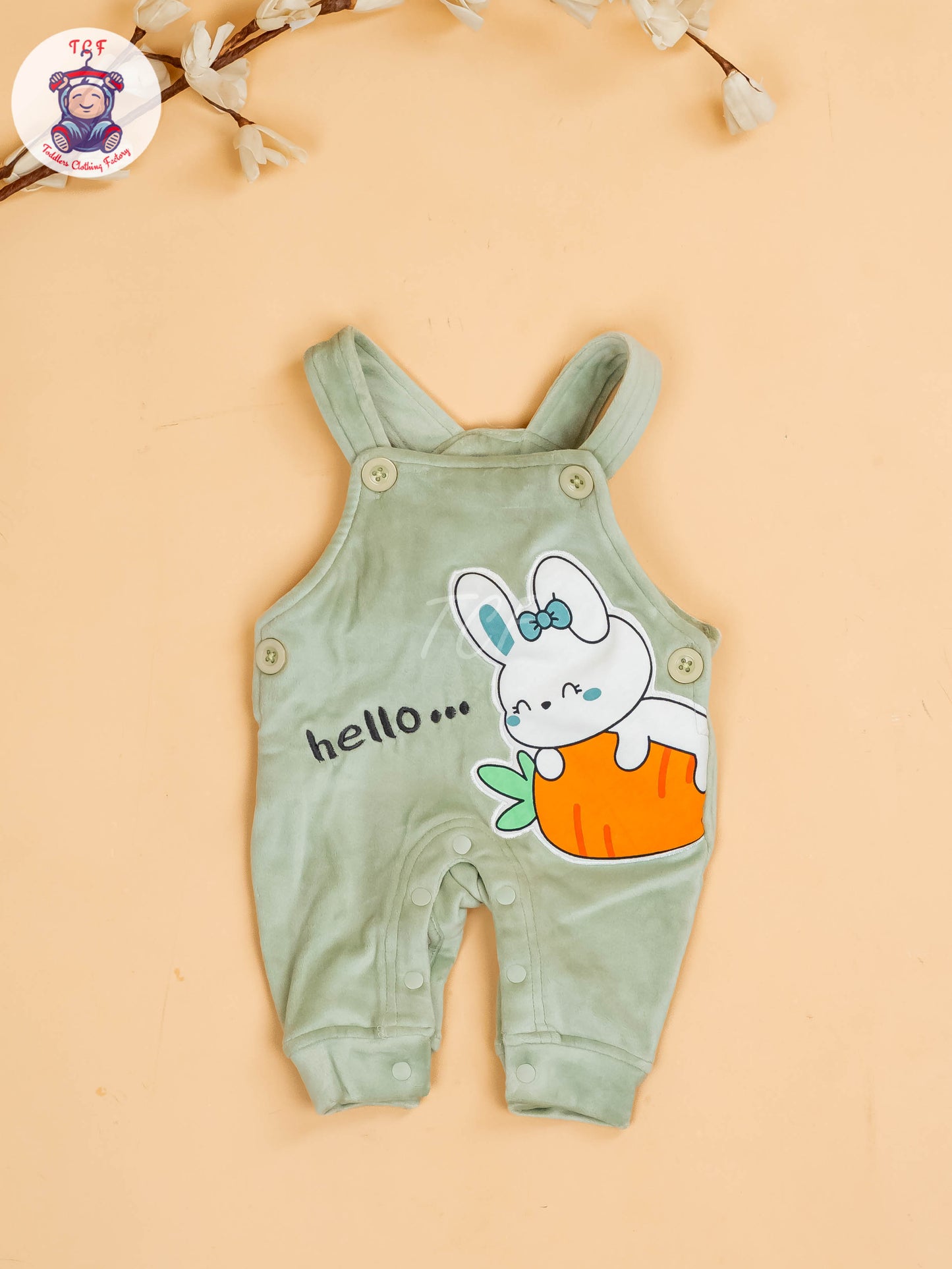 Green - Carrot & Rabbit Jumpsuits