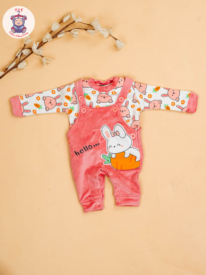 Peach - Carrot & Rabbit Jumpsuits