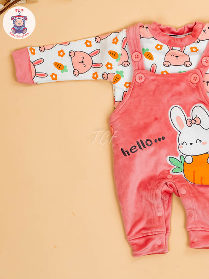 Peach - Carrot & Rabbit Jumpsuits