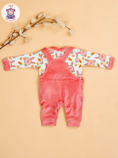 Peach - Carrot & Rabbit Jumpsuits