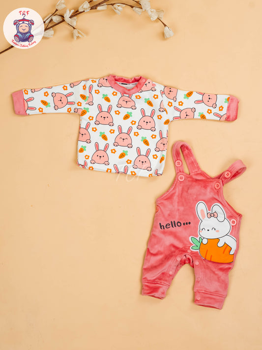 Peach - Carrot & Rabbit Jumpsuits