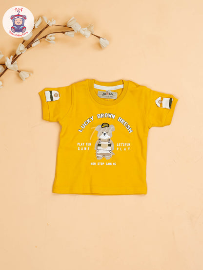 Yellow & Beige - T-Shirts & Suspender Sets