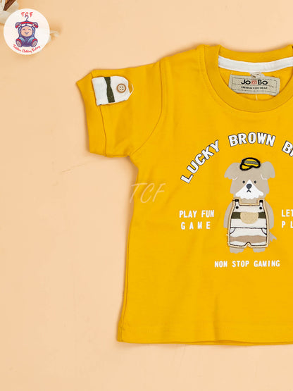 Yellow & Beige - T-Shirts & Suspender Sets