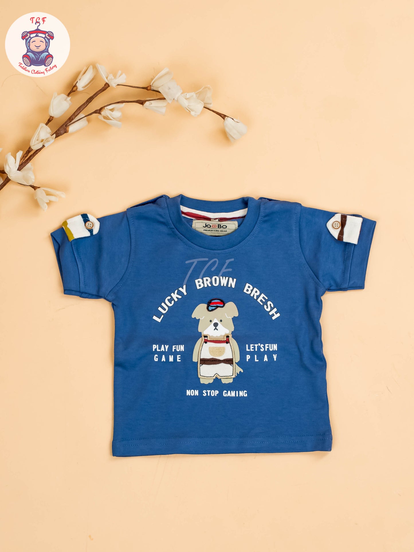 Blue & Beige - T-Shirts & Suspender Sets