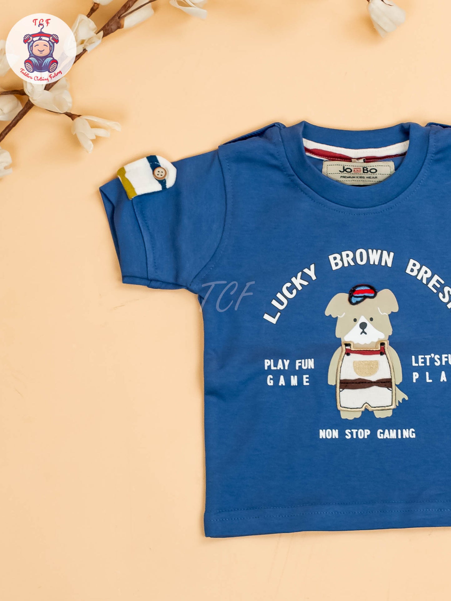 Blue & Beige - T-Shirts & Suspender Sets