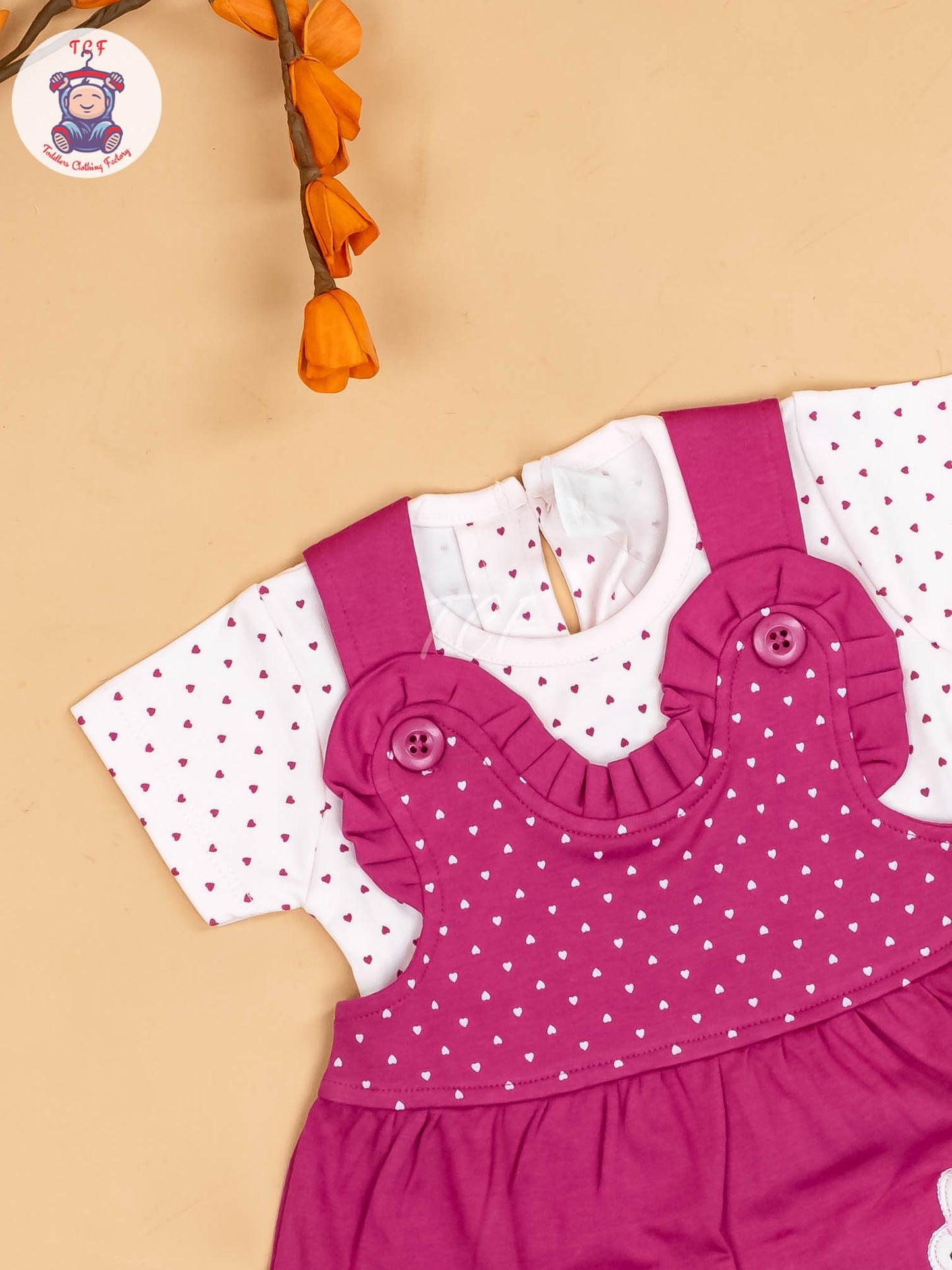 Pink & White - Girls Printed Casual Frocks