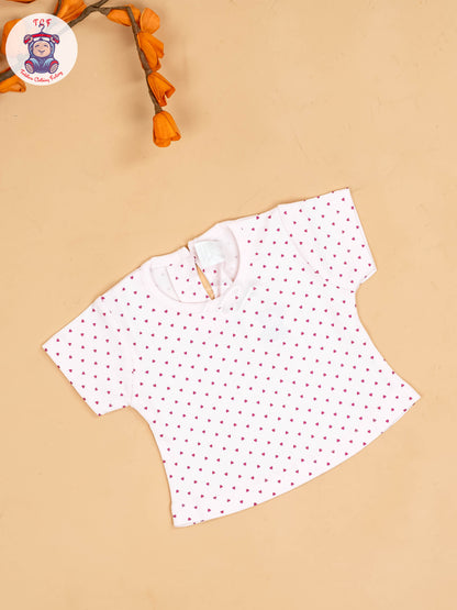 Pink & White - Girls Printed Casual Frocks