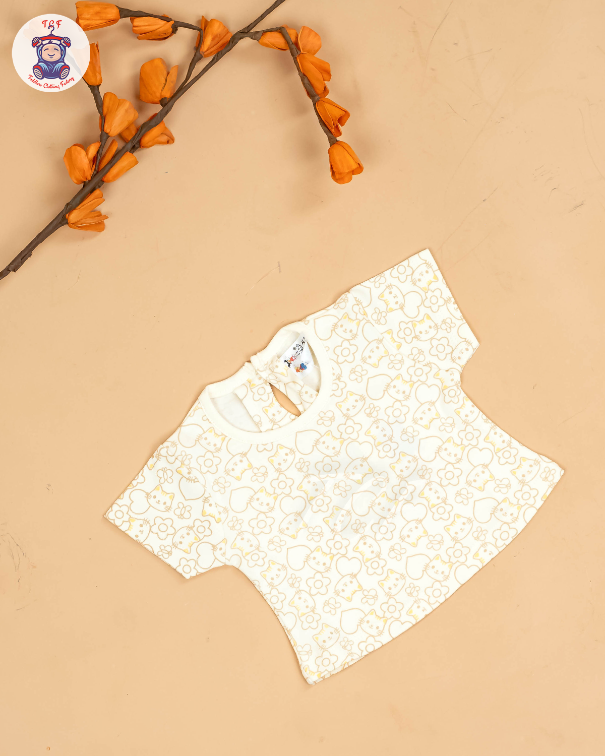 Yellow & White - Girls Printed Casual Frocks