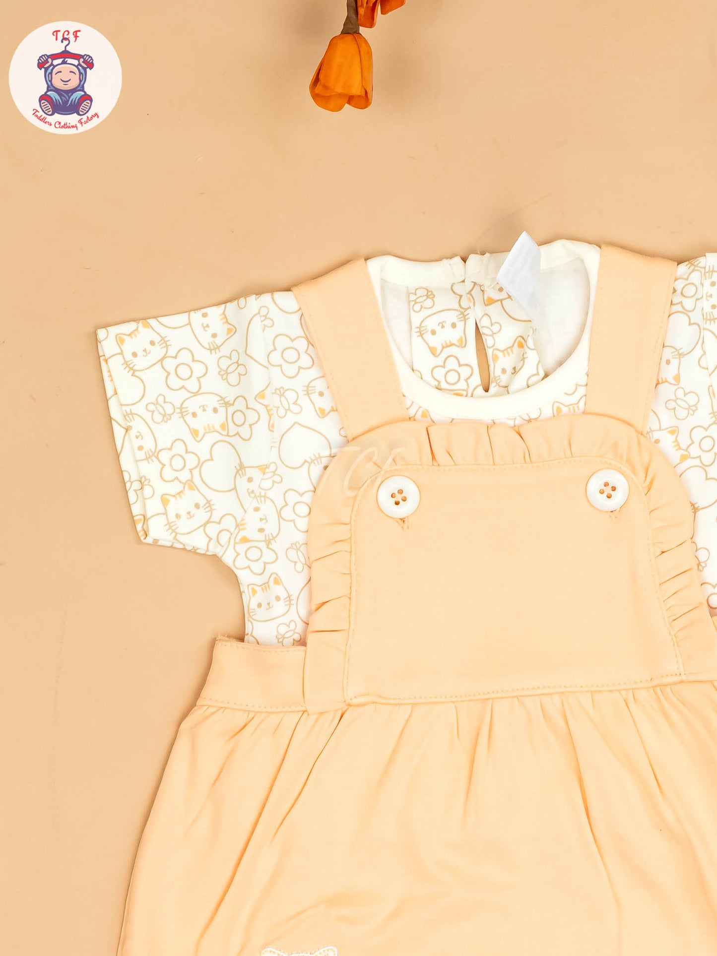 Orange - Girls Printed Casual Frocks