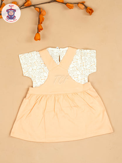 Orange - Girls Printed Casual Frocks