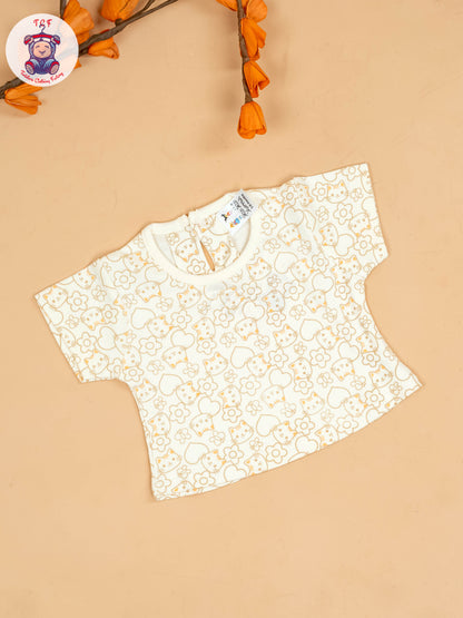 Orange - Girls Printed Casual Frocks
