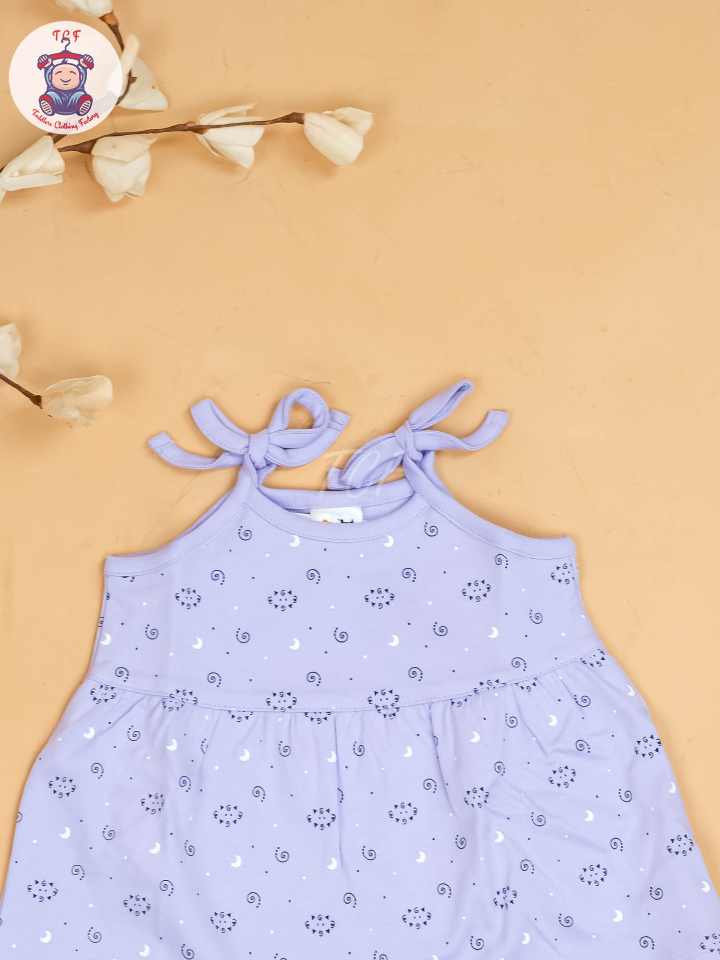 Purple -Girls Printed Ethnic Knot Frocks