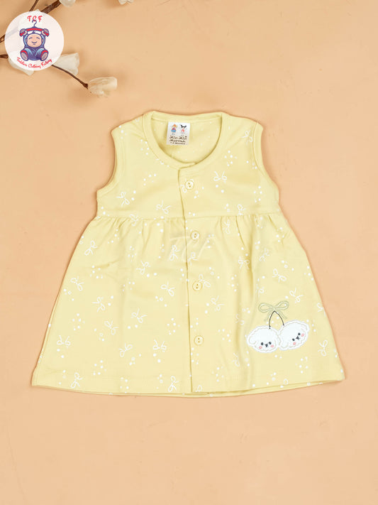Yellow - Girls Printed Ethnic Frocks