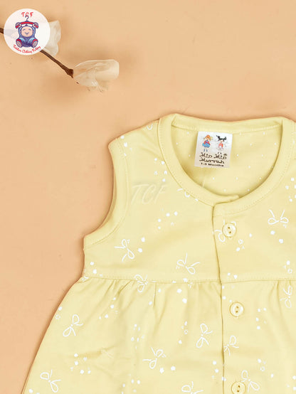 Yellow - Girls Printed Ethnic Frocks