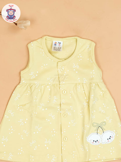 Yellow - Girls Printed Ethnic Frocks