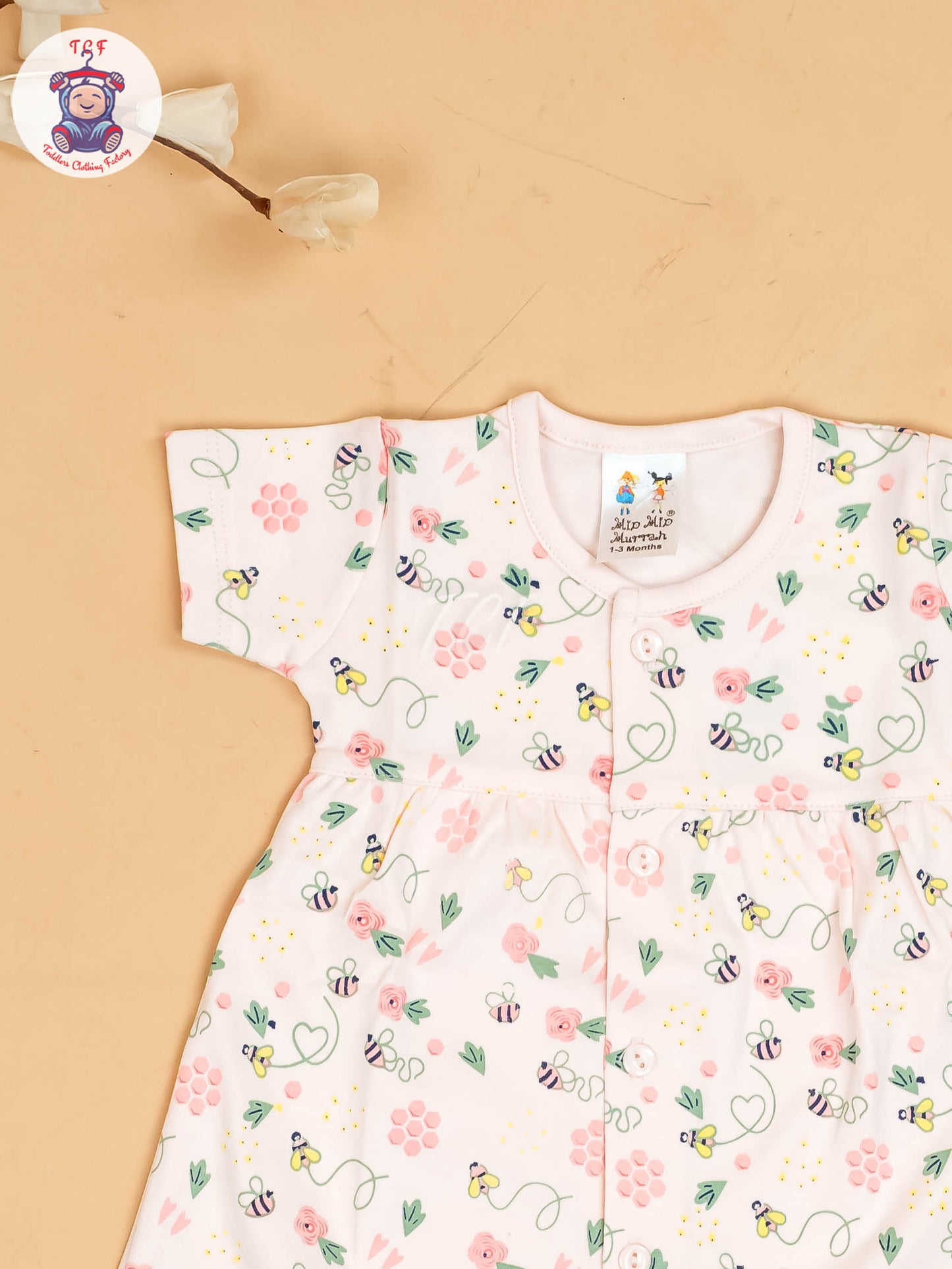 Peach - Girls Printed Ethnic Frocks