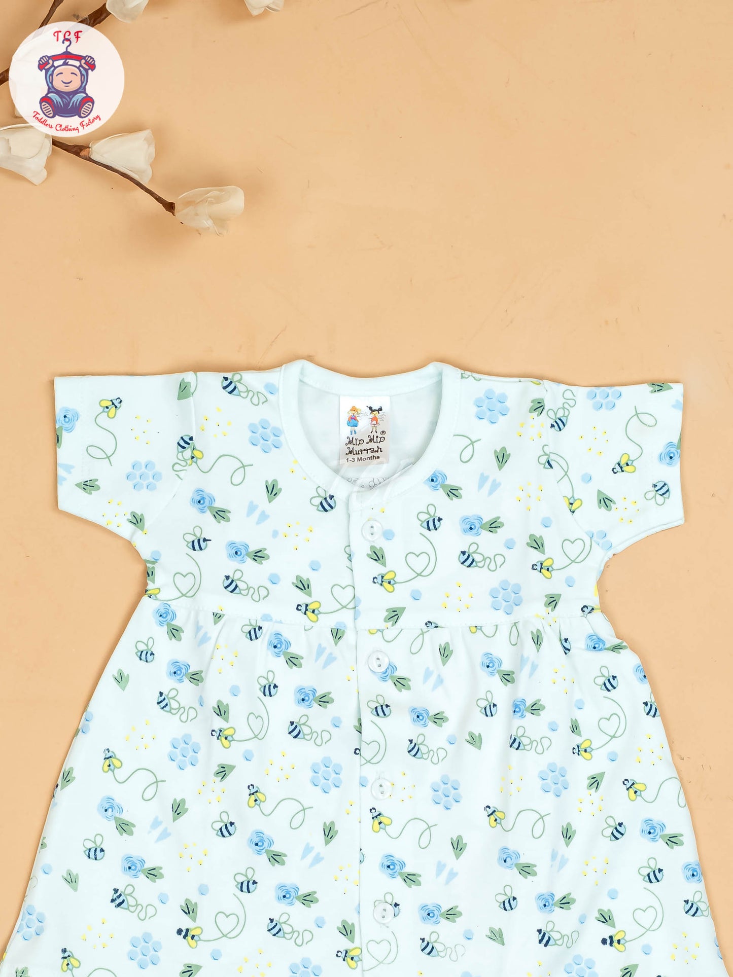 Sky Blue - Girls Printed Ethnic Frocks