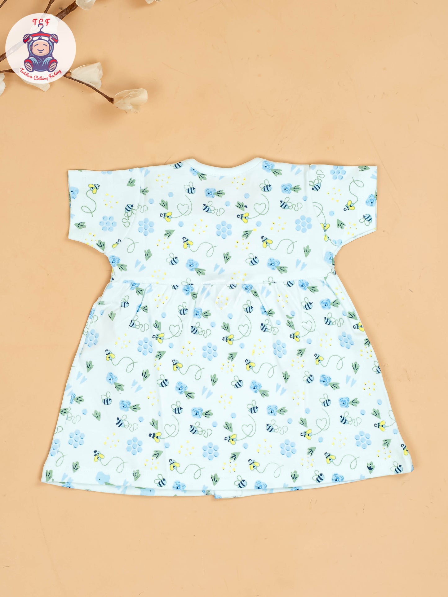 Sky Blue - Girls Printed Ethnic Frocks