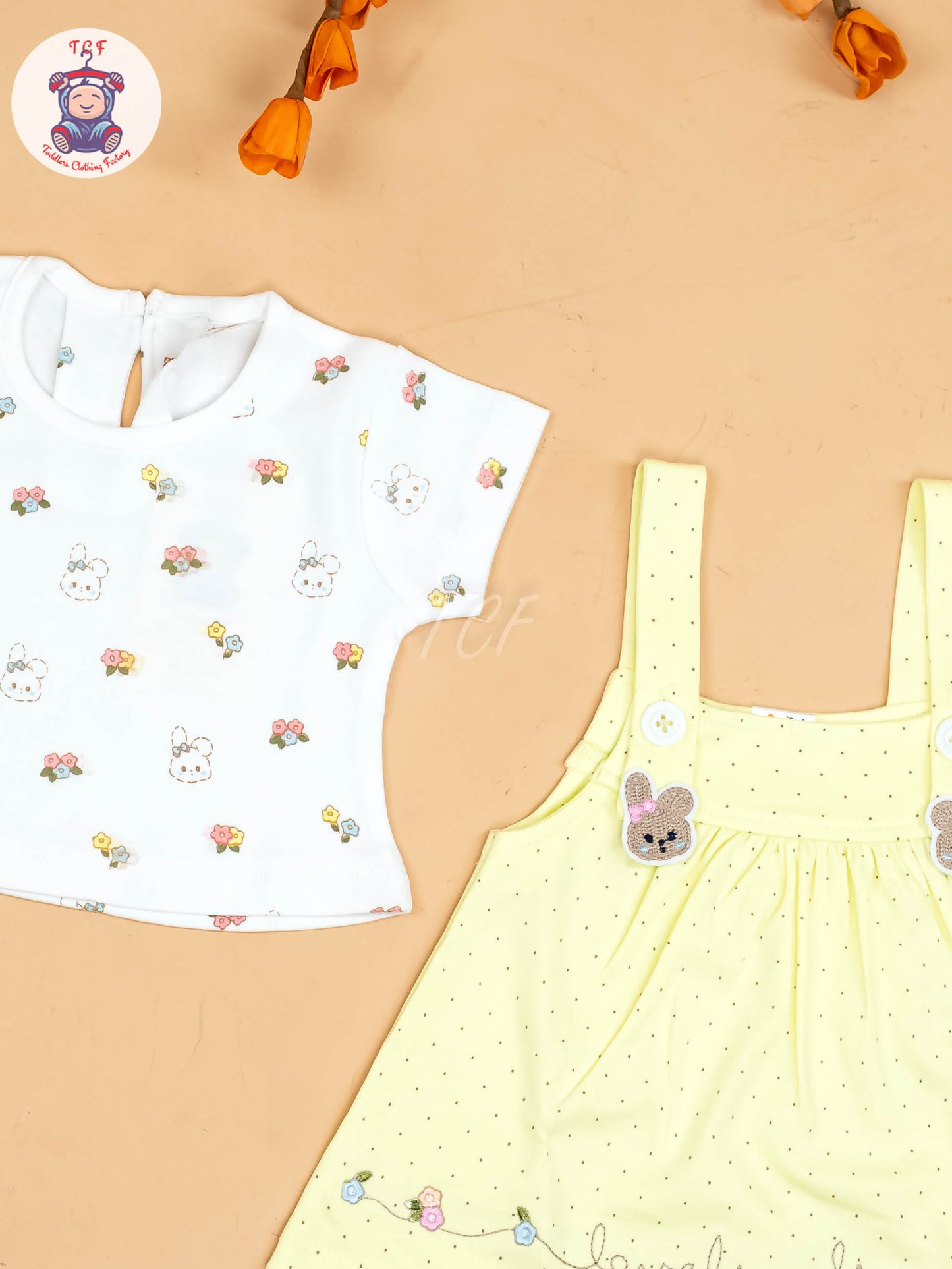Light Green & White - Girls Printed Casual Frocks
