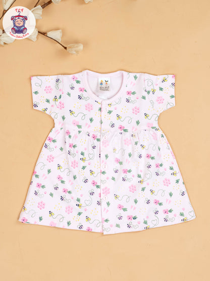 Pink - Girls Printed Ethnic Frocks