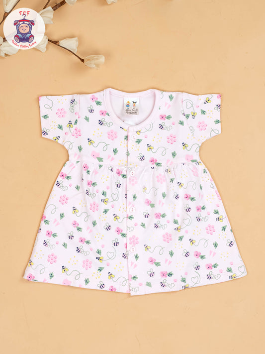 Pink - Girls Printed Ethnic Frocks