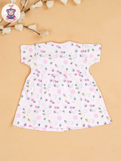 Pink - Girls Printed Ethnic Frocks