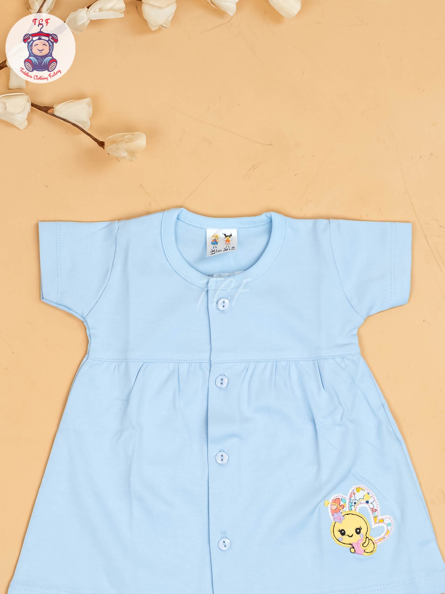 Sky Blue - Girls Printed Ethnic Frocks