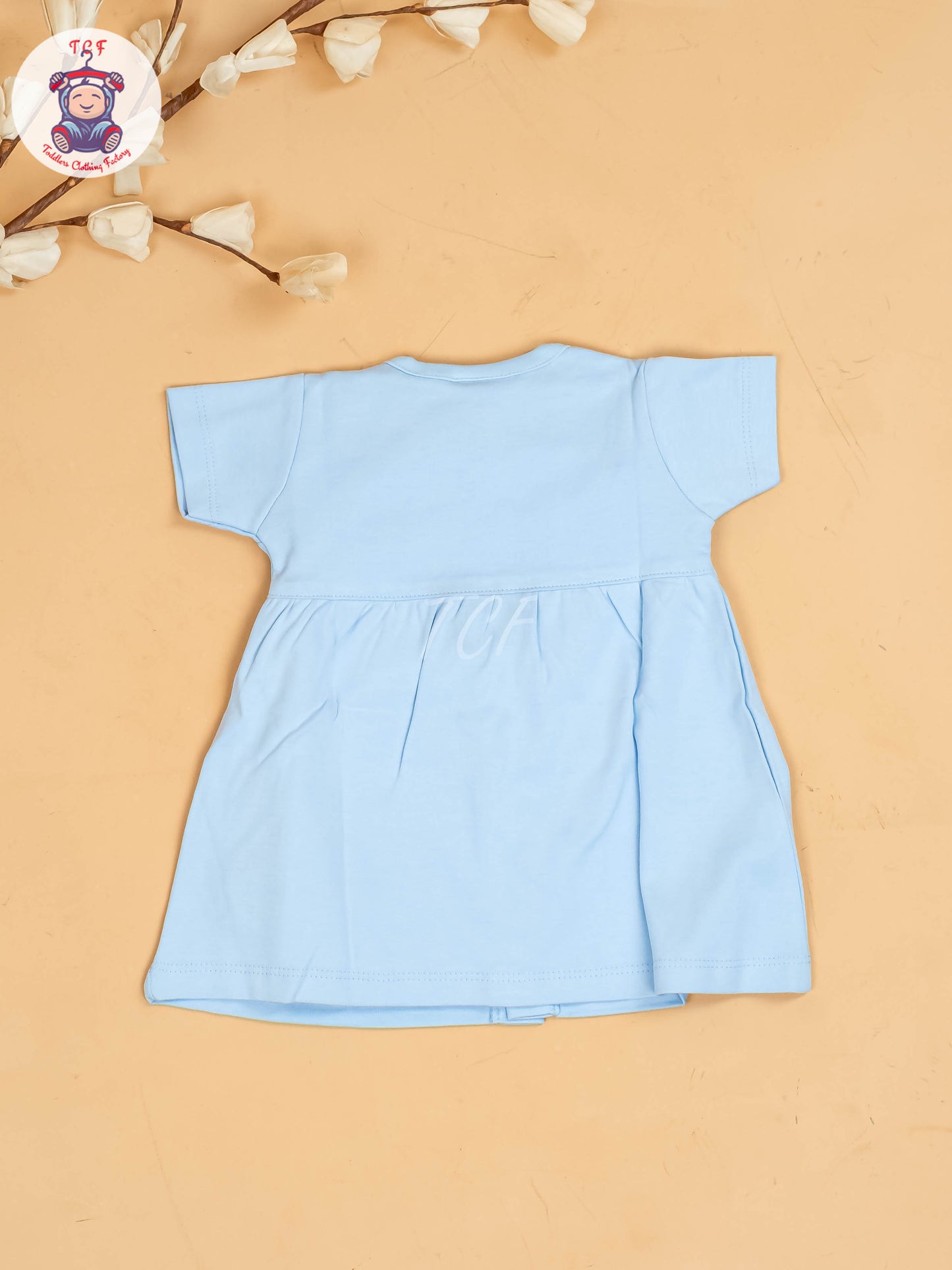 Sky Blue - Girls Printed Ethnic Frocks