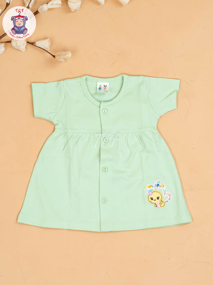 Light Green - Girls Printed Ethnic Frocks