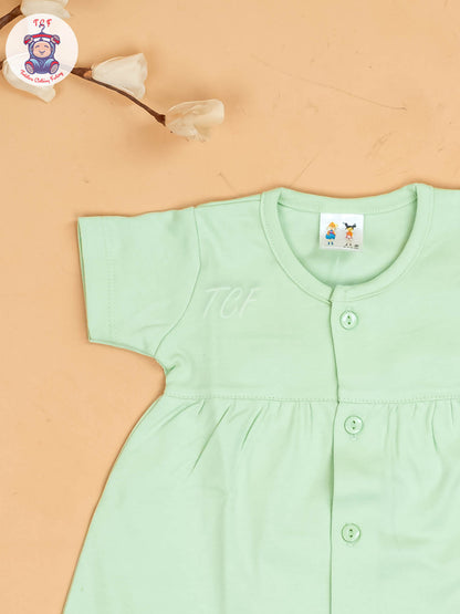 Light Green - Girls Printed Ethnic Frocks