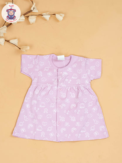 Lavender - Girls Printed Ethnic Frocks