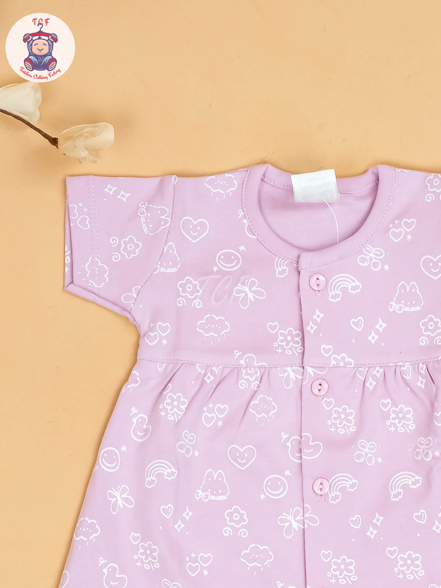 Lavender - Girls Printed Ethnic Frocks