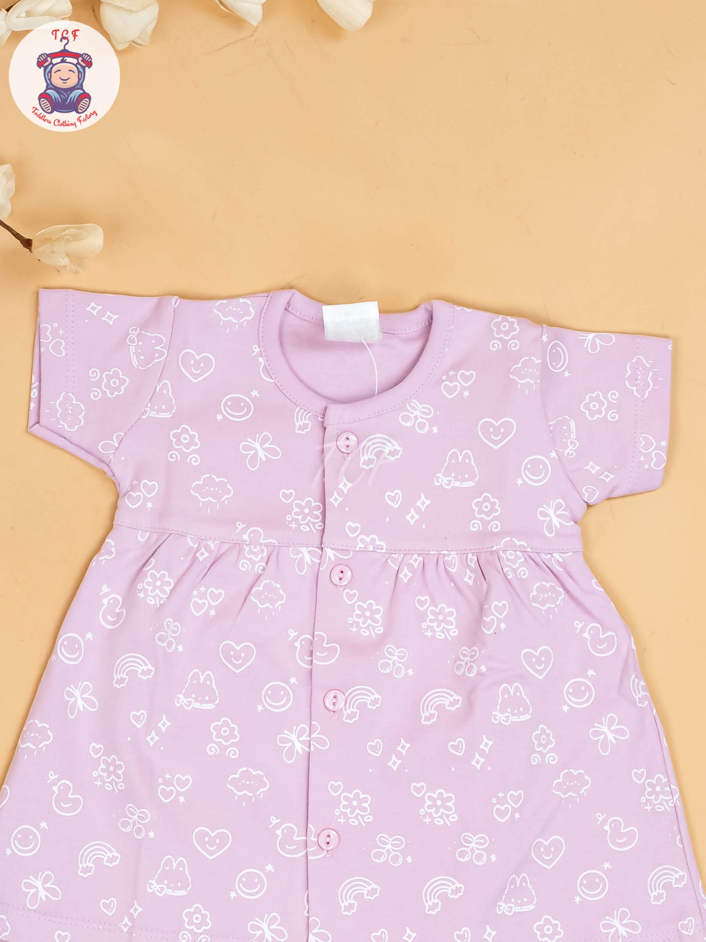 Lavender - Girls Printed Ethnic Frocks