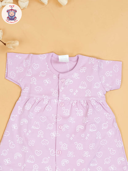 Lavender - Girls Printed Ethnic Frocks