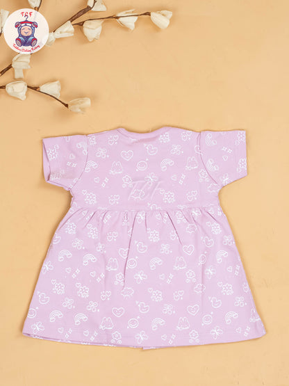 Lavender - Girls Printed Ethnic Frocks