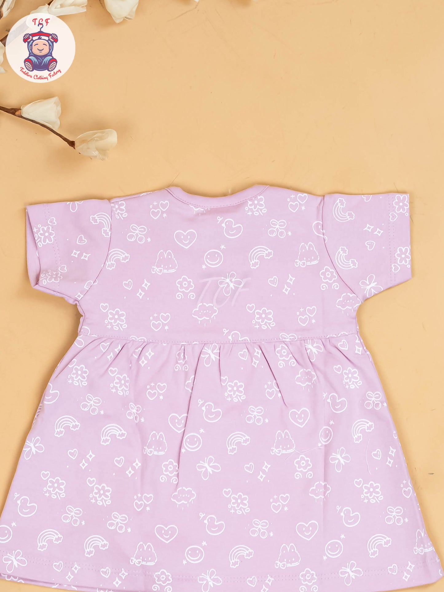 Lavender - Girls Printed Ethnic Frocks