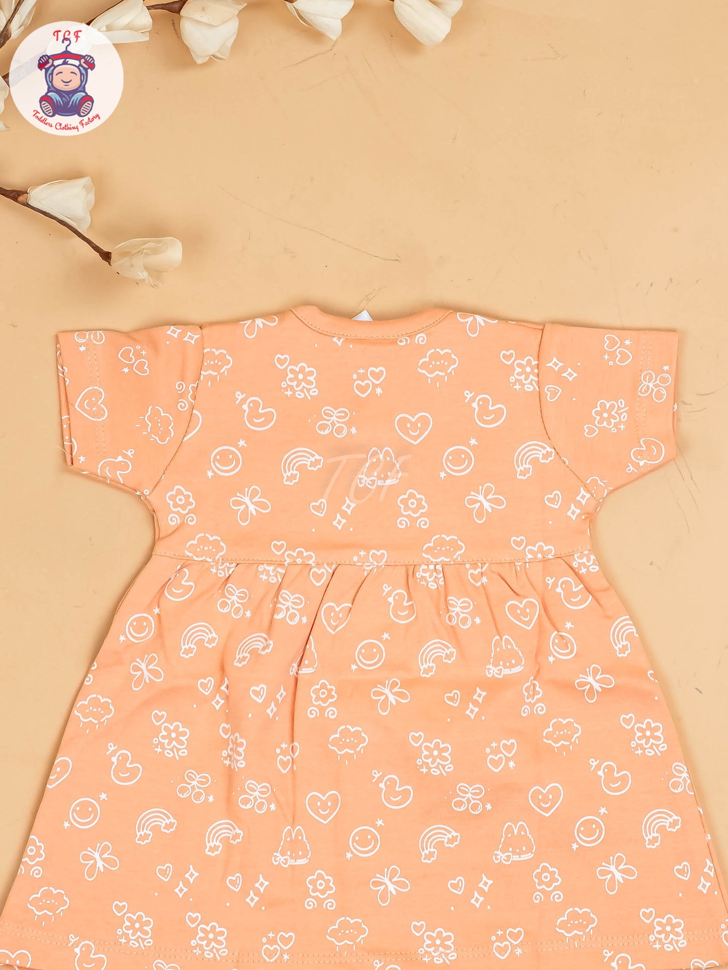 Orange - Girls Printed Ethnic Frocks