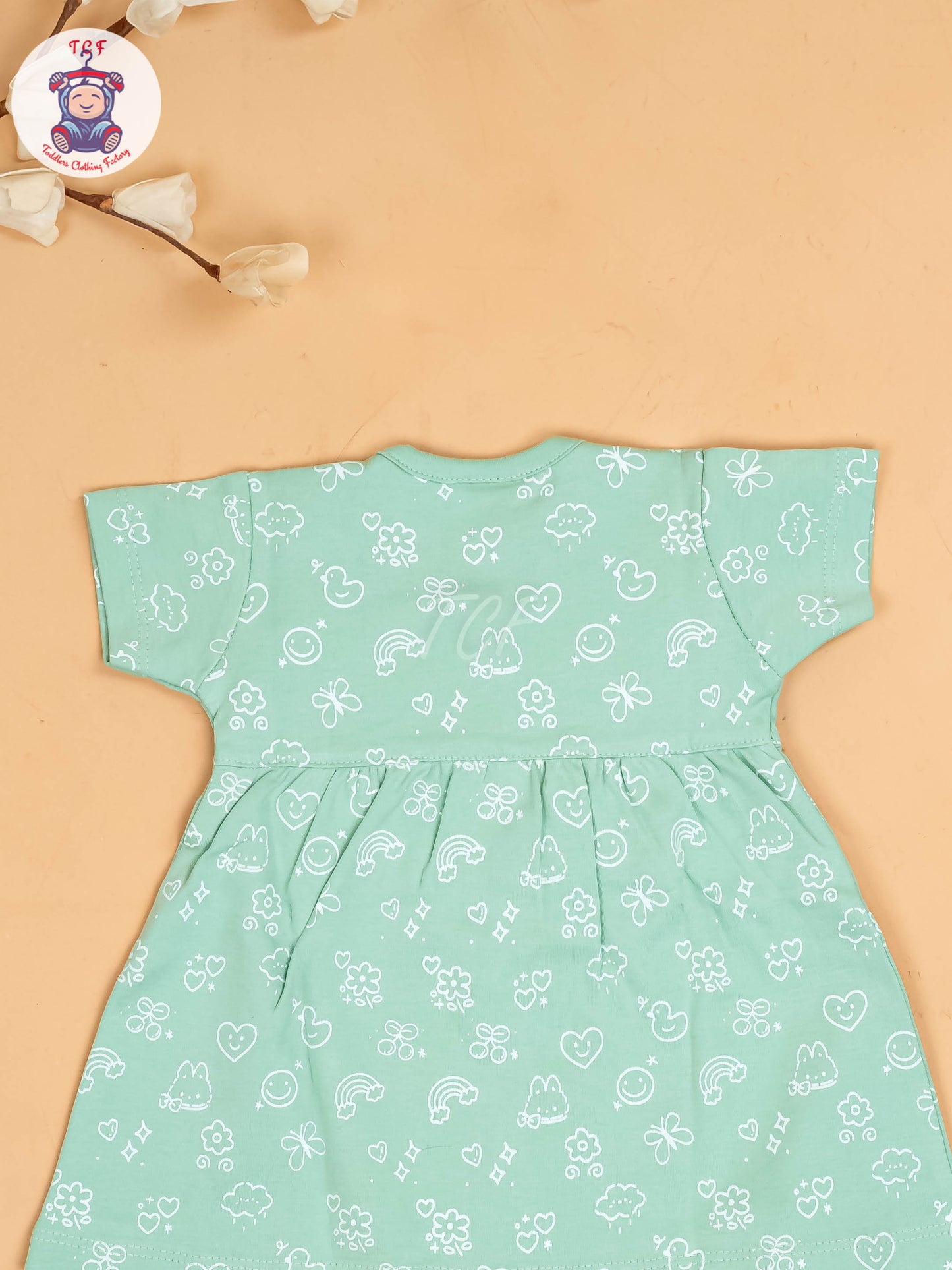 Green - Girls Printed Ethnic Frocks